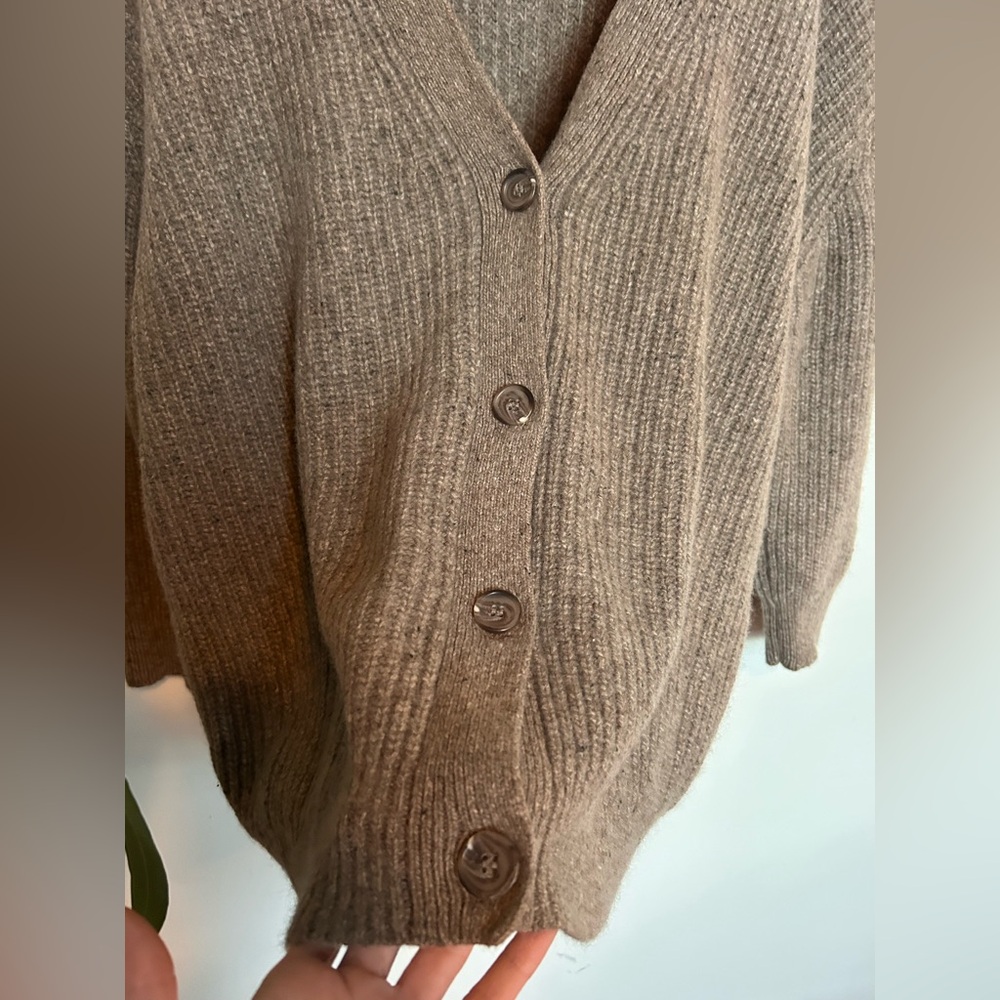 Jenni Kayne Cocoon Cardigan in Cashmere Blend Taupe Brown Size M - Picture 8 of 10